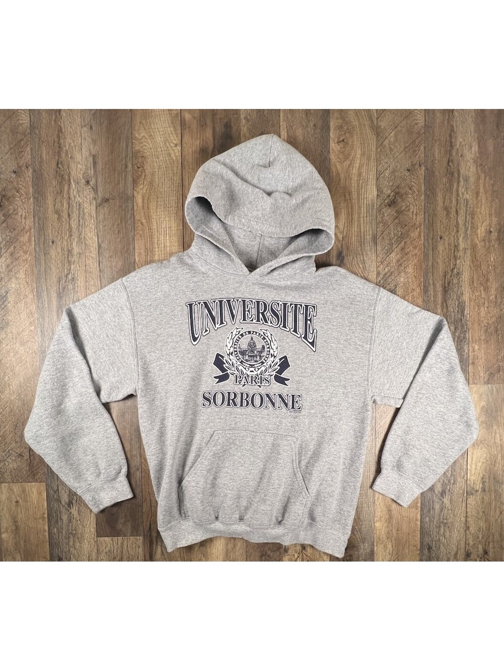 Vintage Universite Of Paris Sorbonne Sweatshirt Mens Medium Gray University Y2K